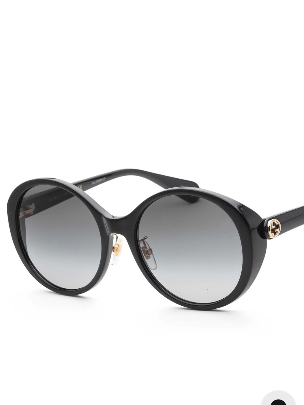 Gucci Black Frame with Gray Gradient Lenses Round Sunglasses